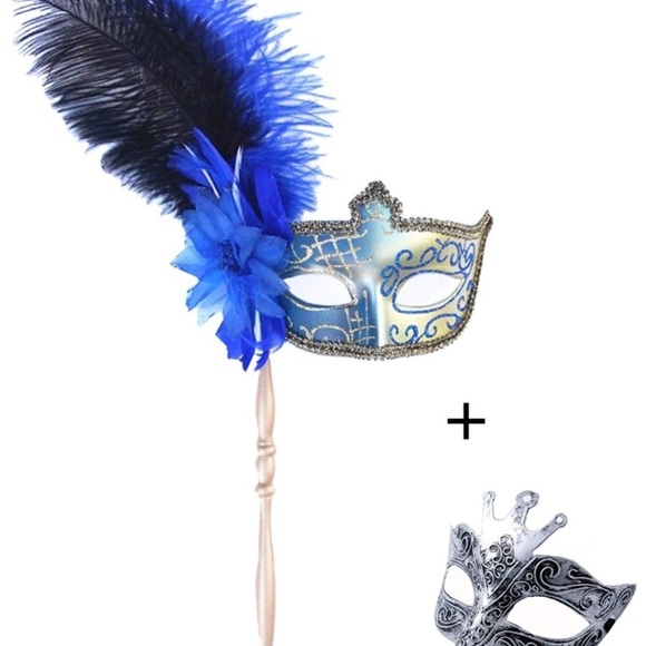 Accessories - 🧟‍♀️Gold & Blue MASQUERADE EYE MASK BUNDLE *NWT*